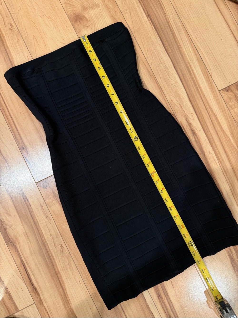 Hervé Léger Black Strapless Bandage Bodycon Mini Dress Size Small - Picture 13 of 15